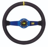 OMP Rally Scamosciato Steering Wheel (Blue Spokes)