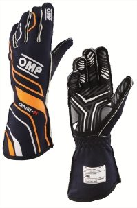 ONE-S GLOVES FIA 8856-2018 NAVY BLUE / FLUO ORANGE SZ. XS